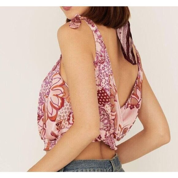 Free People OB1338373 Women's Sz S Pink Weekend In Montauk Cropped Tank Top $60 - Picture 9 of 9
